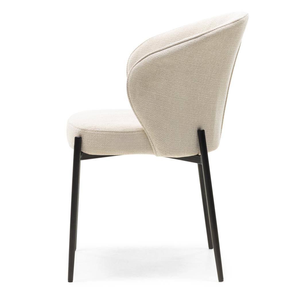 Esszimmerstuhl GUSTO, hellbeige, schwarze Beine