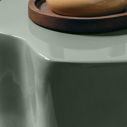 Tavolino 49 cm FIOR, salvia, lucido, forme arrotondate