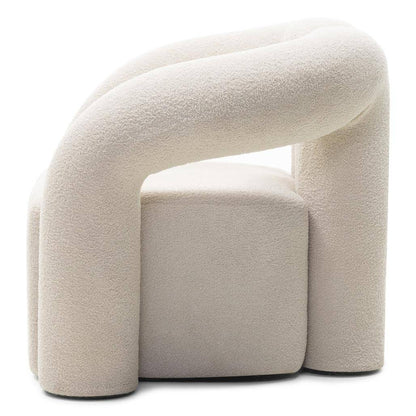 Gepolsterter Sessel SELLEL, hellbeige, Bouclé