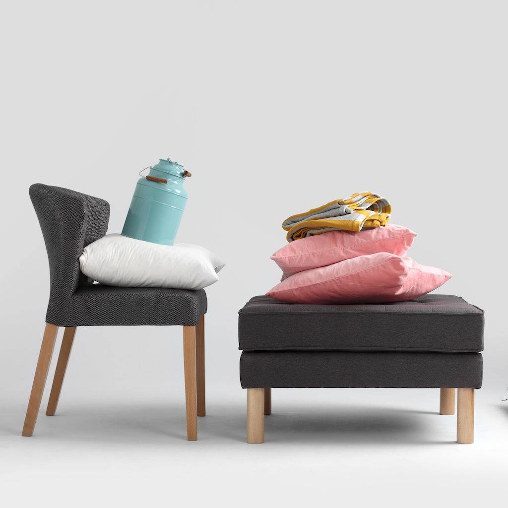 Pouf TOPIC WOOD 75, Carbon, Naturholz