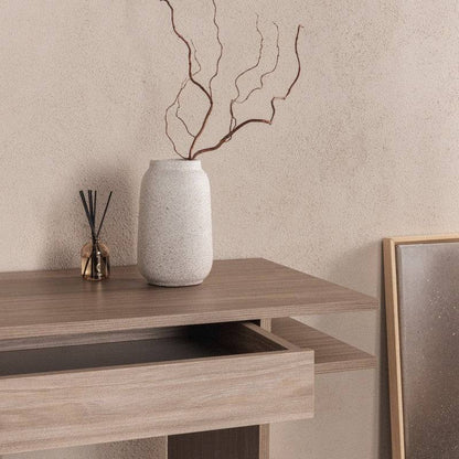 Scrivania/Console ANSO con cassetto, quercia perla