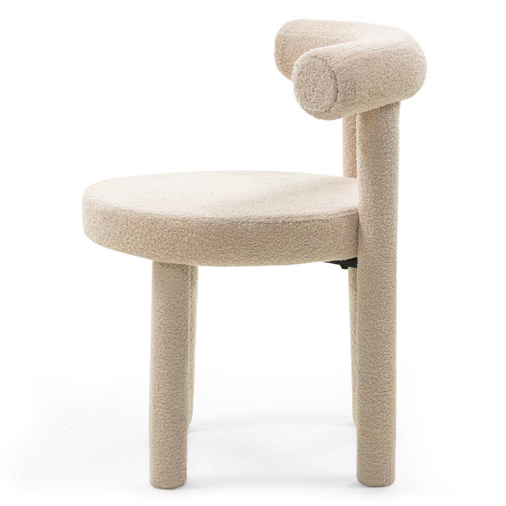 Sedia da Pranzo PERER II, Beige Bouclé
