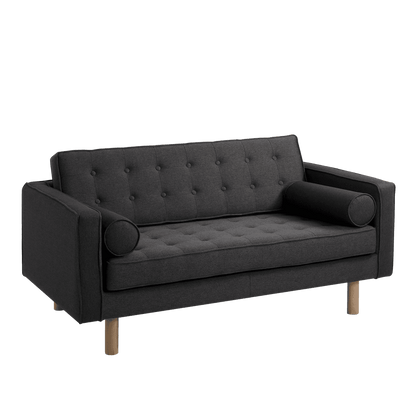 Schlafsofa 2-Sitzer TOPIC WOOD Anthrazit Natur
