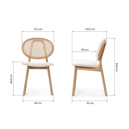 Sedia SUMBA Legno Intrecciato Viennese Naturale/Beige