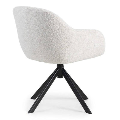 Poltrona ANTOS girevole, beige crema e gambe nere