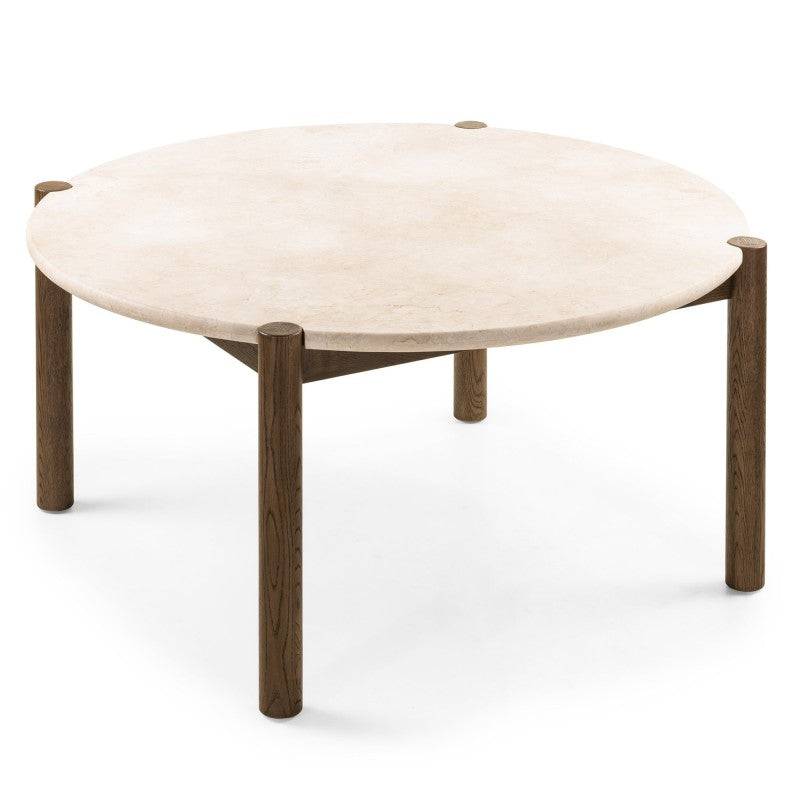 Tavolo da pranzo MOCHA 150 cm, rotondo, quercia moka/marmo