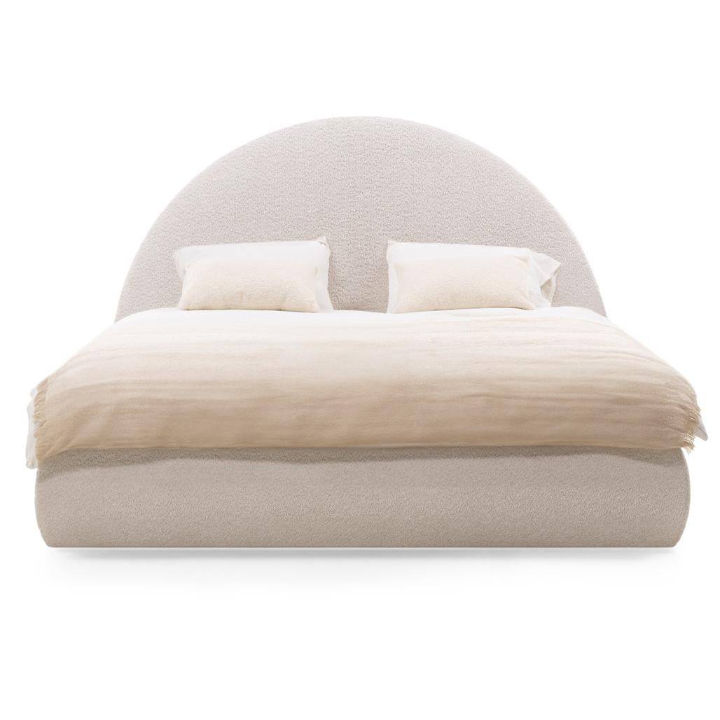 Letto rivestito MIMIQ 160x200 cm, con contenitore, beige