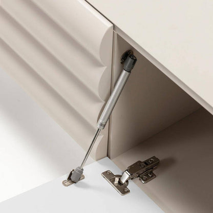 Mobile TV LUEL, righe decorative, beige, forme arrotondate
