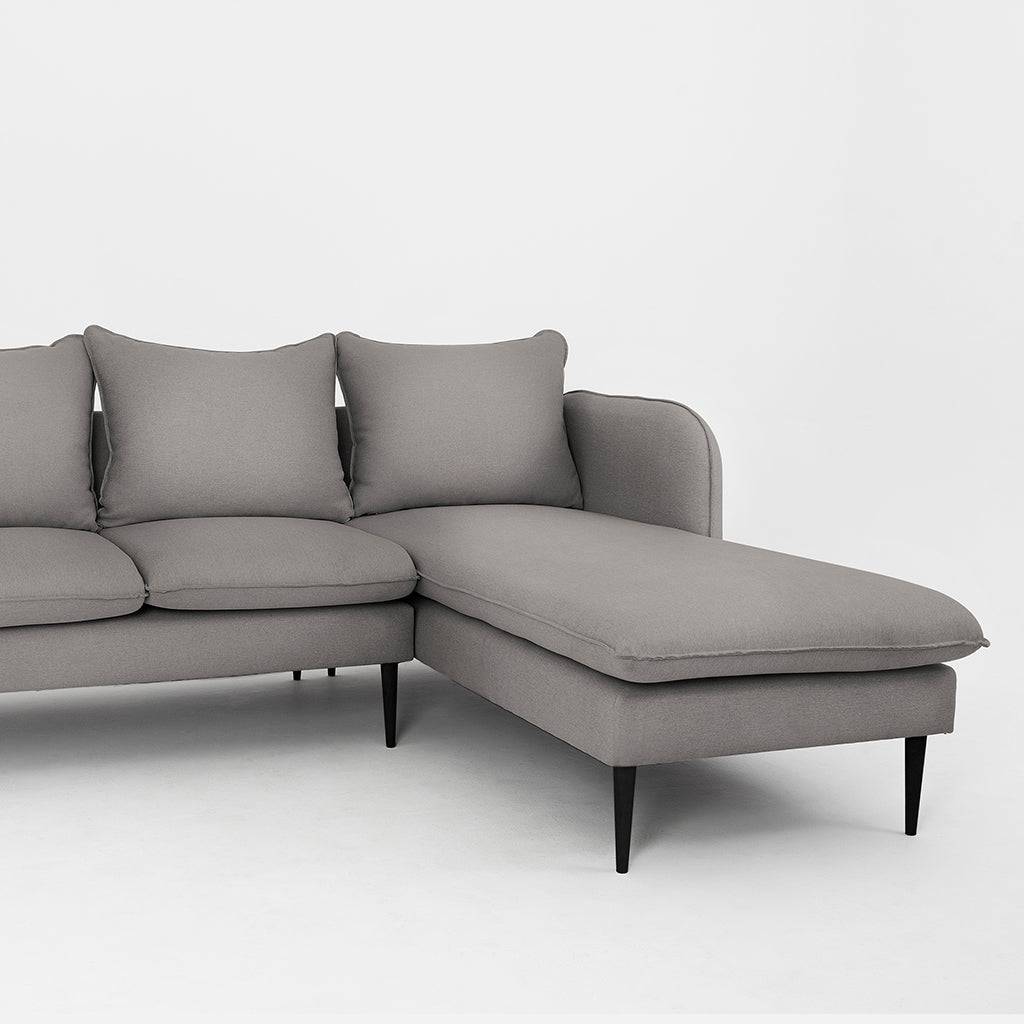 Ecksofa POSH P Schwarz - Stahl