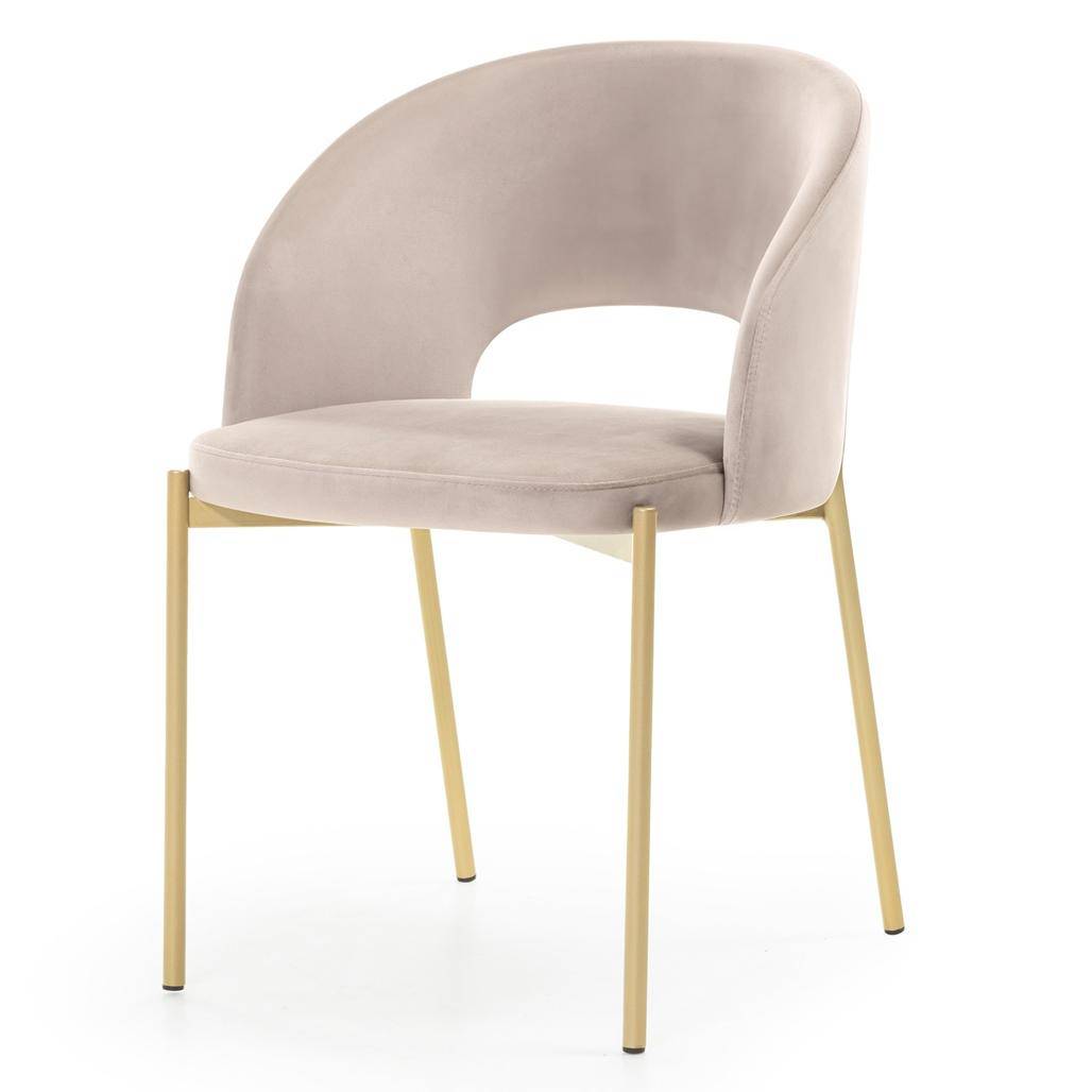 Sedia MORES beige con gambe oro