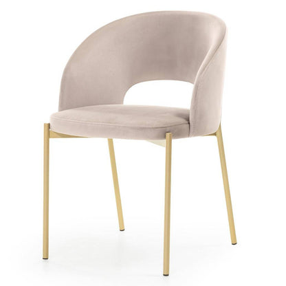 Sedia MORES beige con gambe oro