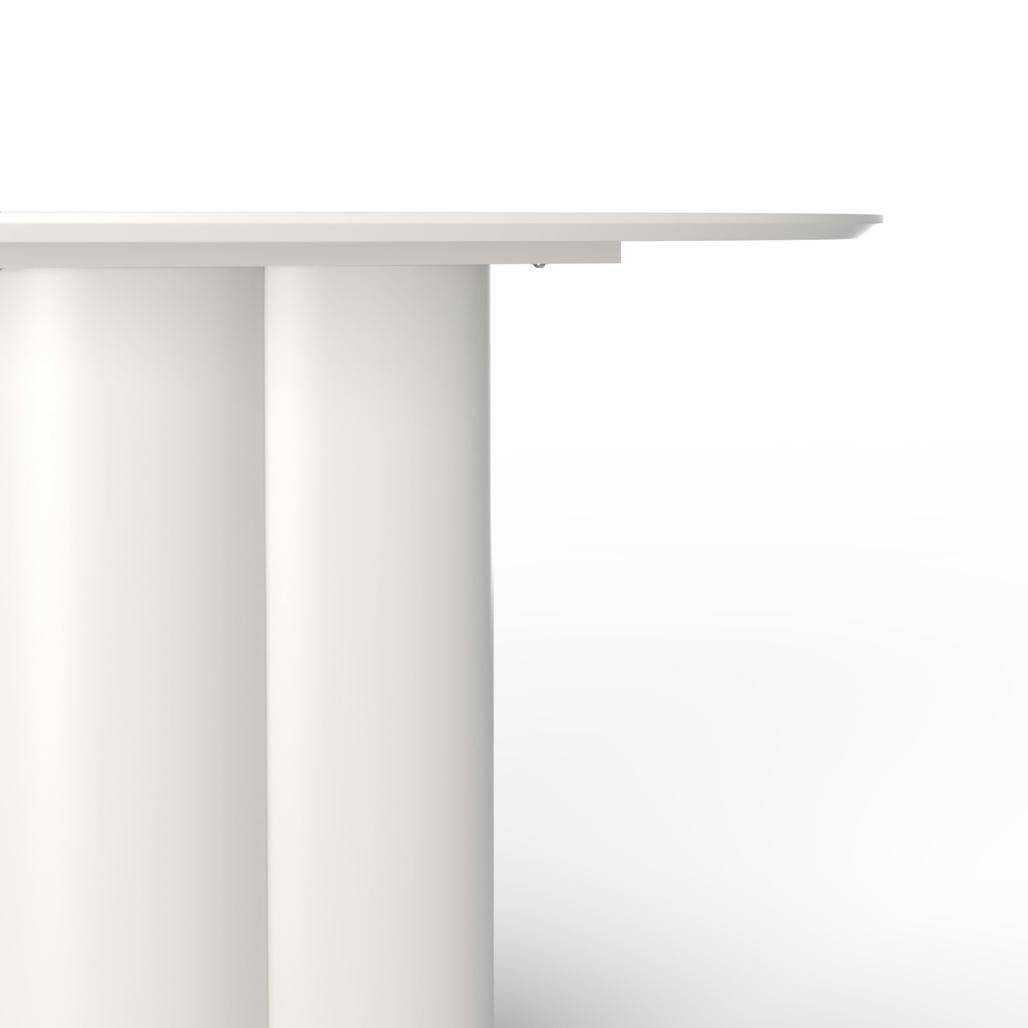 Tavolo da pranzo rotondo COLONA, grigio-beige