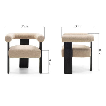 Sedia imbottita MARGARET Beige/Nero
