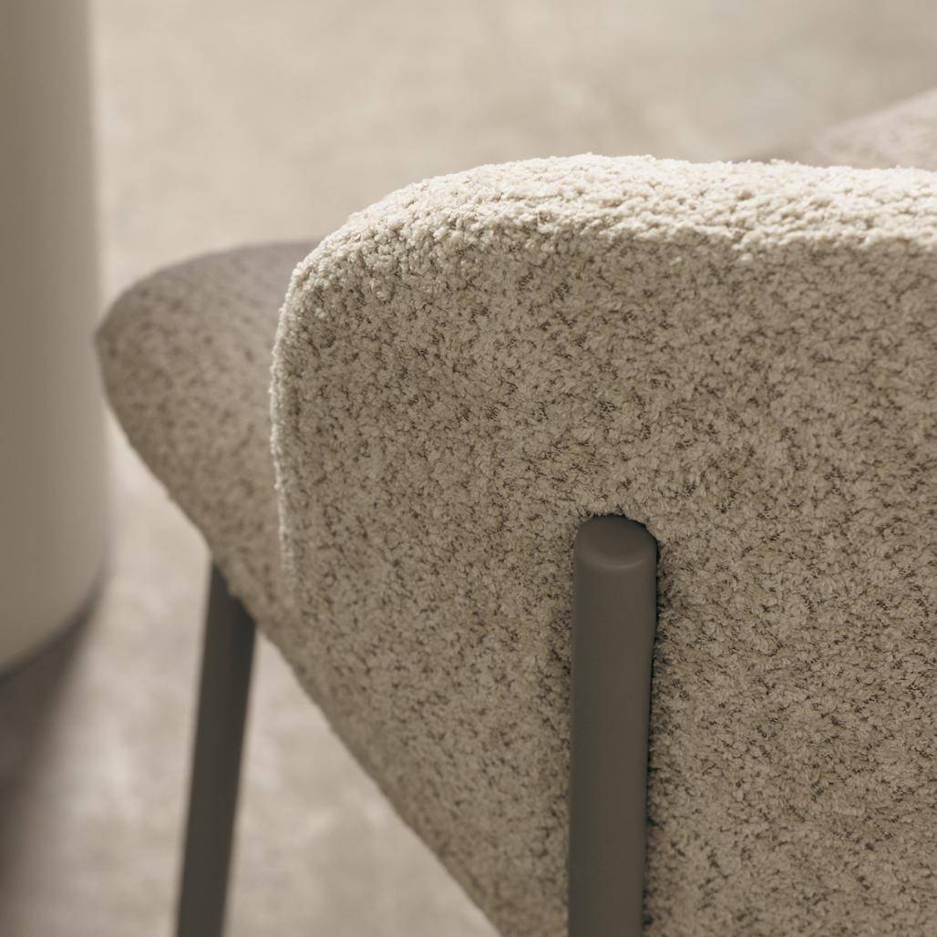 Polsterstuhl SUKRA, Beige, Bouclé
