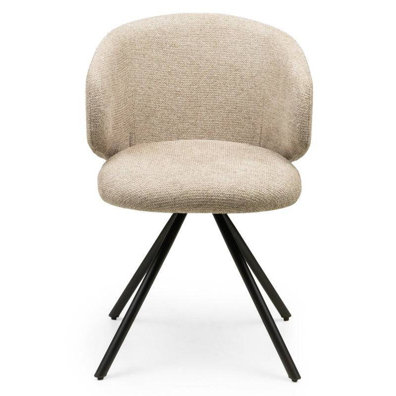 PERLA Poltrona Girevole Mocha con Gambe Nere