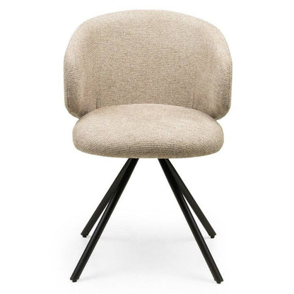 PERLA Poltrona Girevole Mocha con Gambe Nere