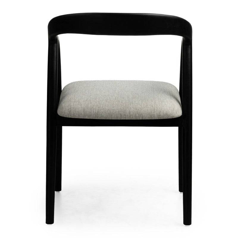 Sedia ONDE, nero/beige chiaro, teak