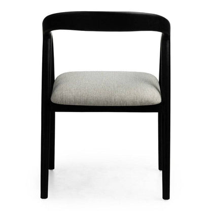 Sedia ONDE, nero/beige chiaro, teak