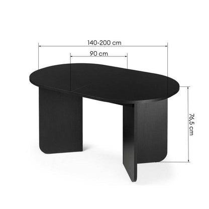 Ausziehbarer Tisch MAUT 140-200 cm, Gestell Holz schwarz