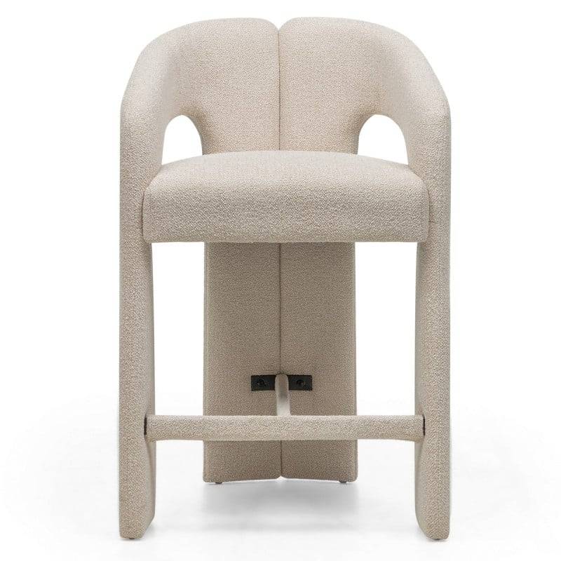 JOEL Sgabello rivestito beige