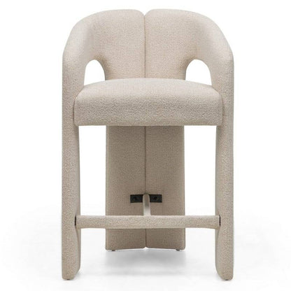JOEL Sgabello rivestito beige