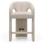 JOEL Upholstered beige stool