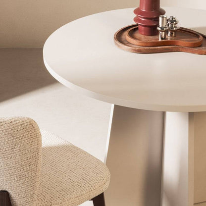 Tavolo da pranzo rotondo ERLO 100 cm, cashmere