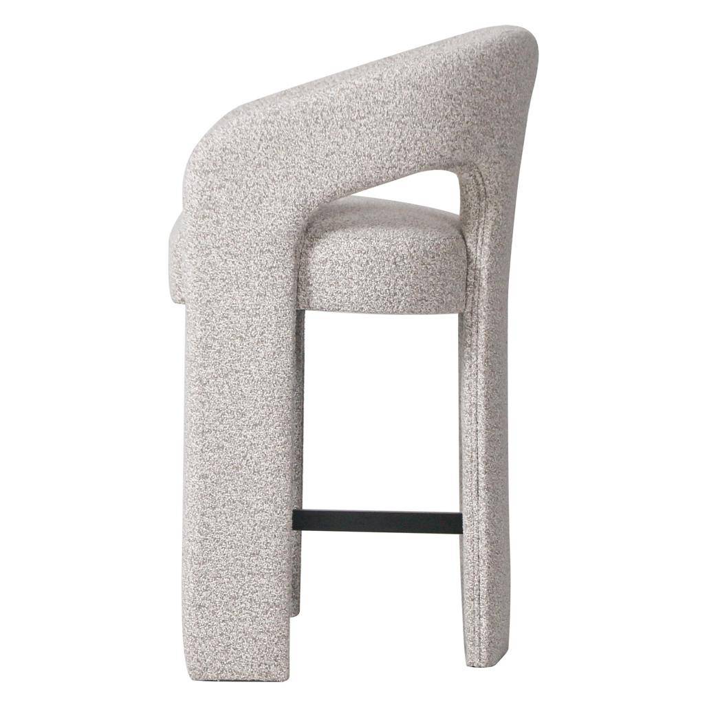 Sgabello imbottito JOEL, grigio-beige