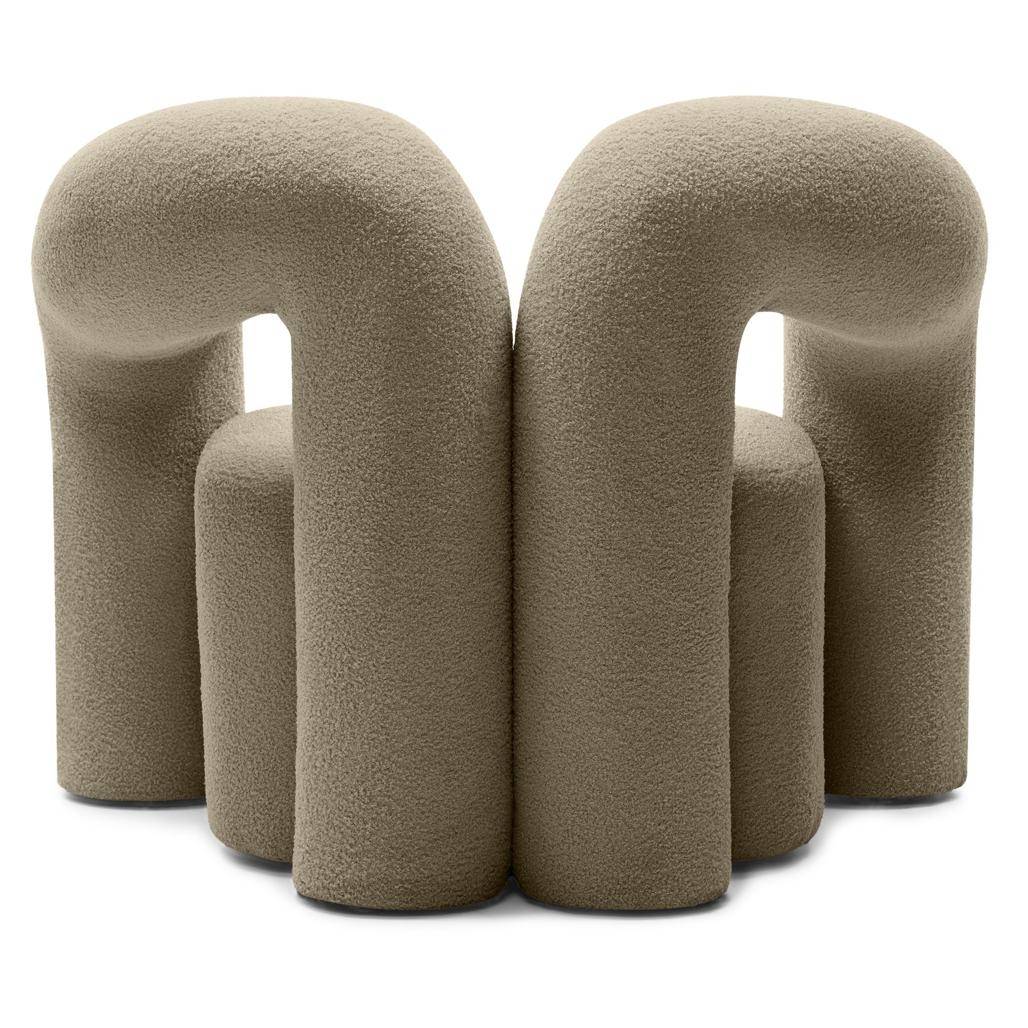 Poltrona imbottita SELLEL, marrone, bouclé