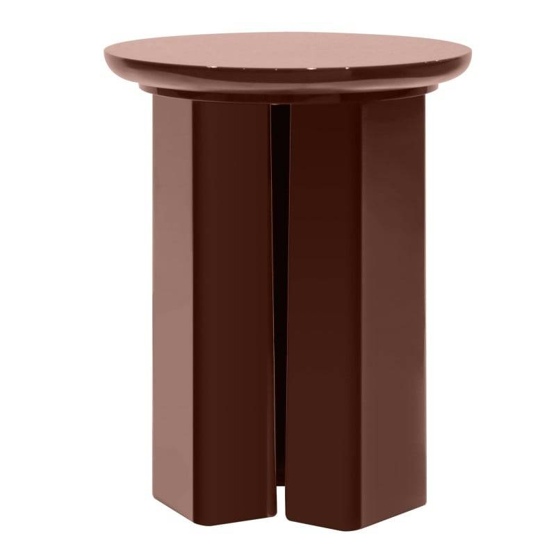 Tavolino Laterale RIEB 40 cm Borgogna Lucido