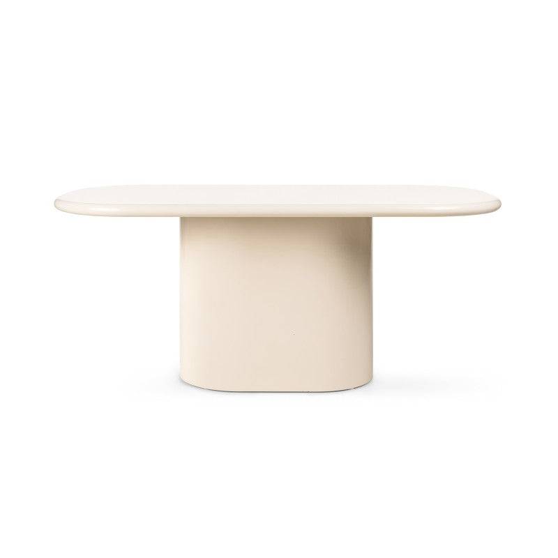 MOMAS Tavolo da pranzo 180 cm beige chiaro lucido
