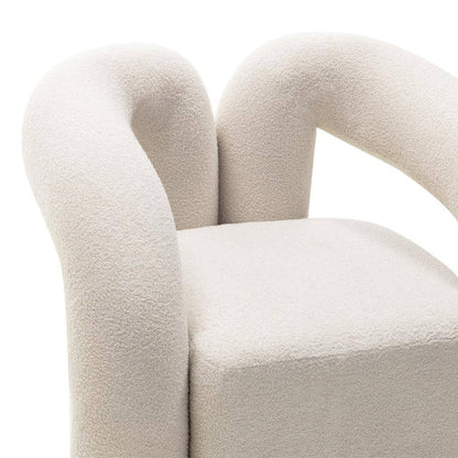 Gepolsterter Sessel SELLEL, hellbeige, Bouclé