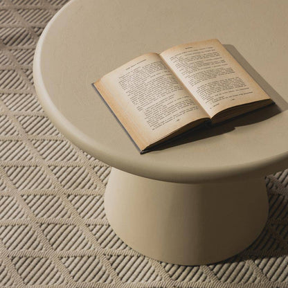 Tavolino da caffè MESTRE 60 cm, rotondo, beige, microcemento