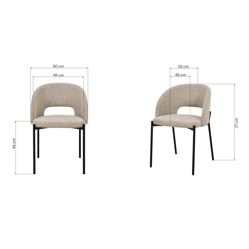Sedia MORES con apertura schienale, beige melange