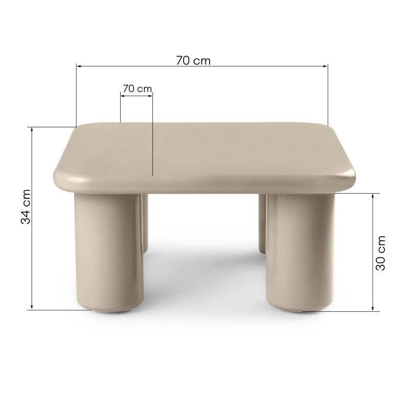Tavolino MURIEN 70 cm, beige scuro, lucido
