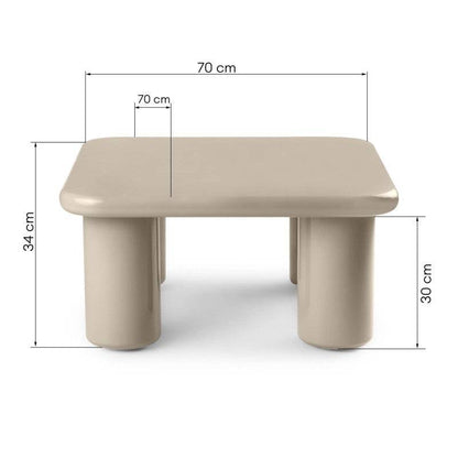 Tavolino MURIEN 70 cm, beige scuro, lucido