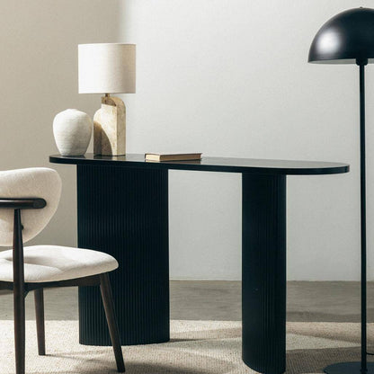 Scrivania/Console 140 cm ALREQUIN, nero, con listelli