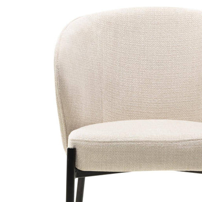 Esszimmerstuhl GUSTO, hellbeige, schwarze Beine