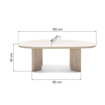 Tavolino da Caffè NADIN 130 cm, Travertino