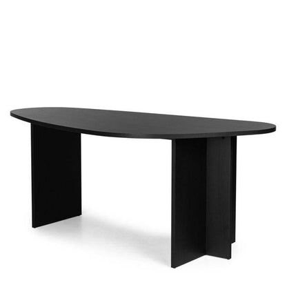 Tisch ZEV 200 cm unregelmäßige Platte, schwarz Holzgestell