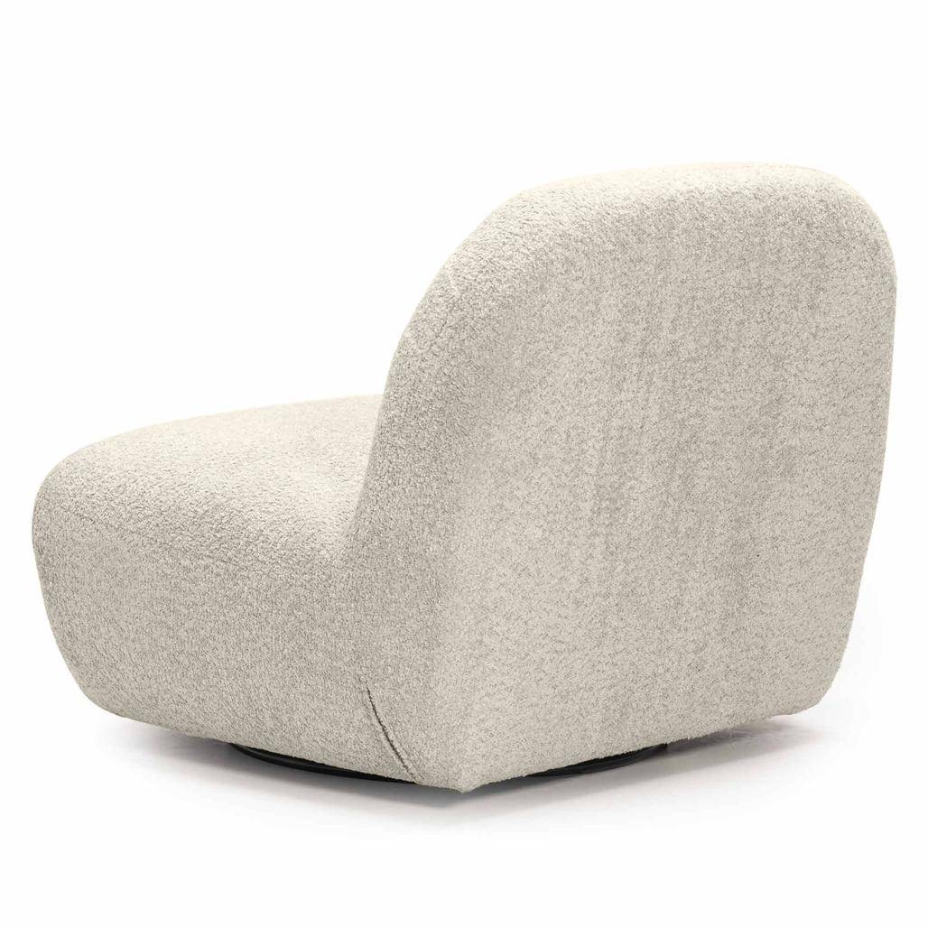 Poltrona lounge BOCHIC con base girevole, crema