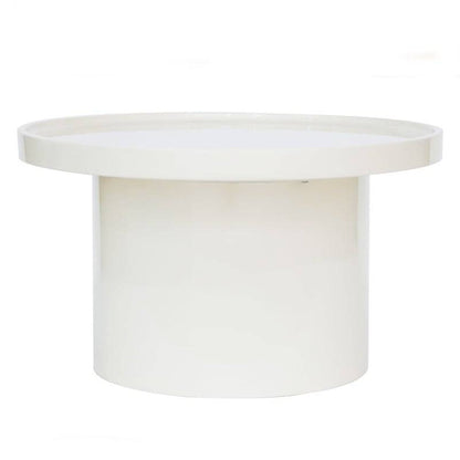 Tavolino CHAN Ø70 cm, bianco, lucido