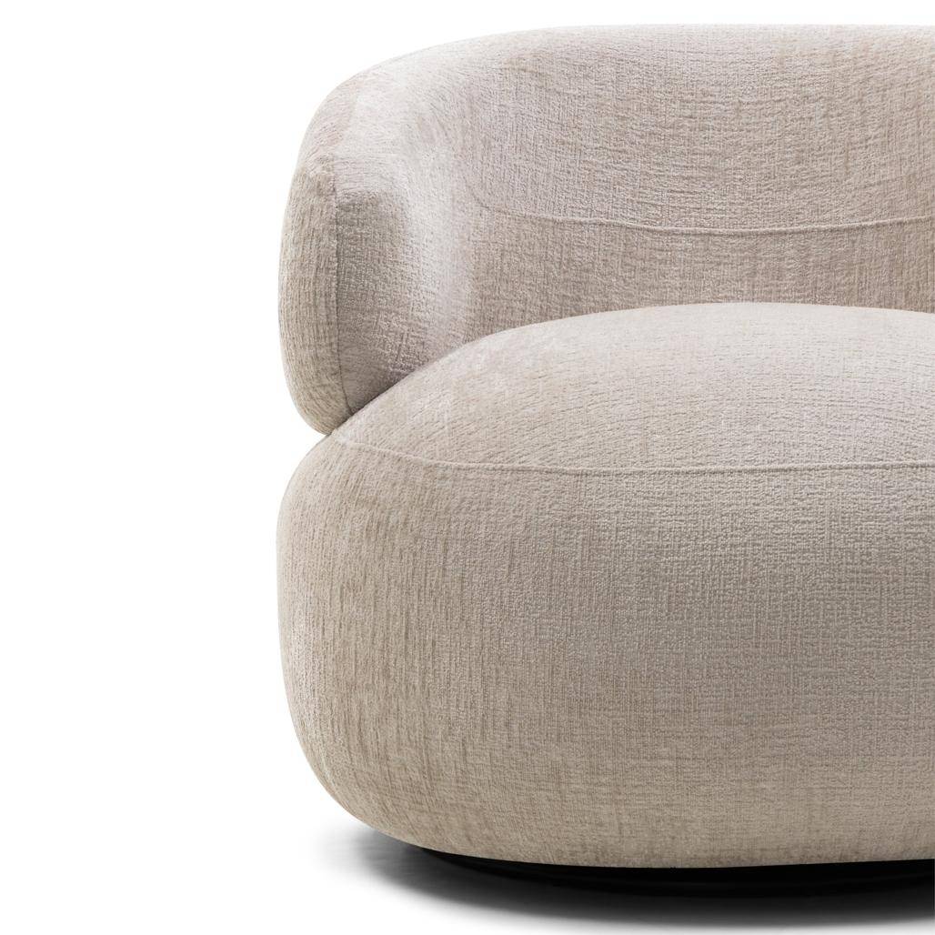 Drehbarer Sessel ORIEL, hellbeige, abgerundete Formen