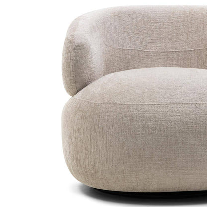 Drehbarer Sessel ORIEL, hellbeige, abgerundete Formen