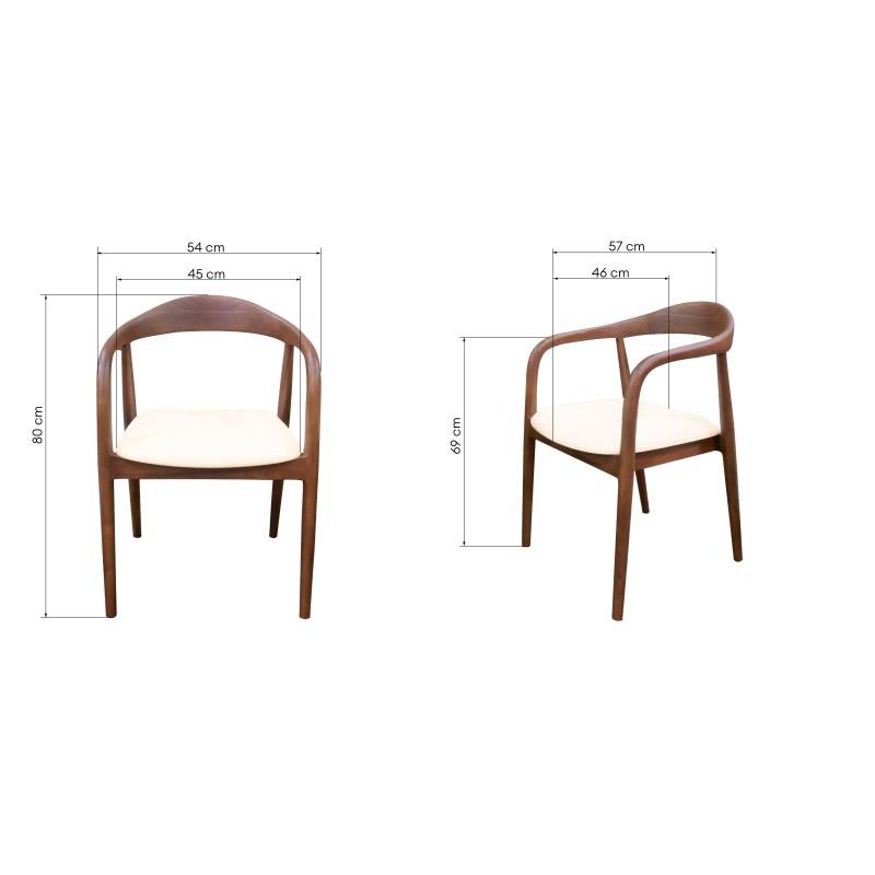 Stuhl UDVIKA 2.0, Nussbaum/Creme