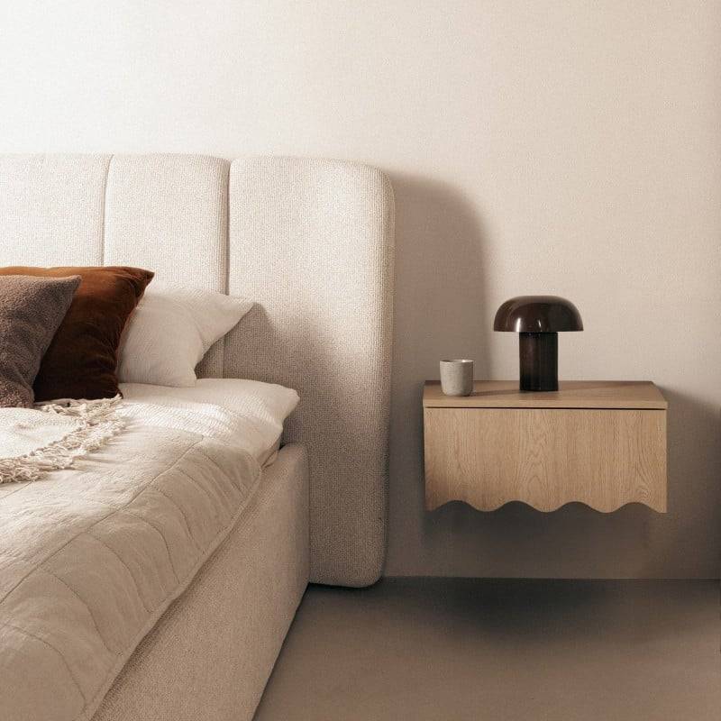 Comodino TIM Cremona Torro Oak con Onda