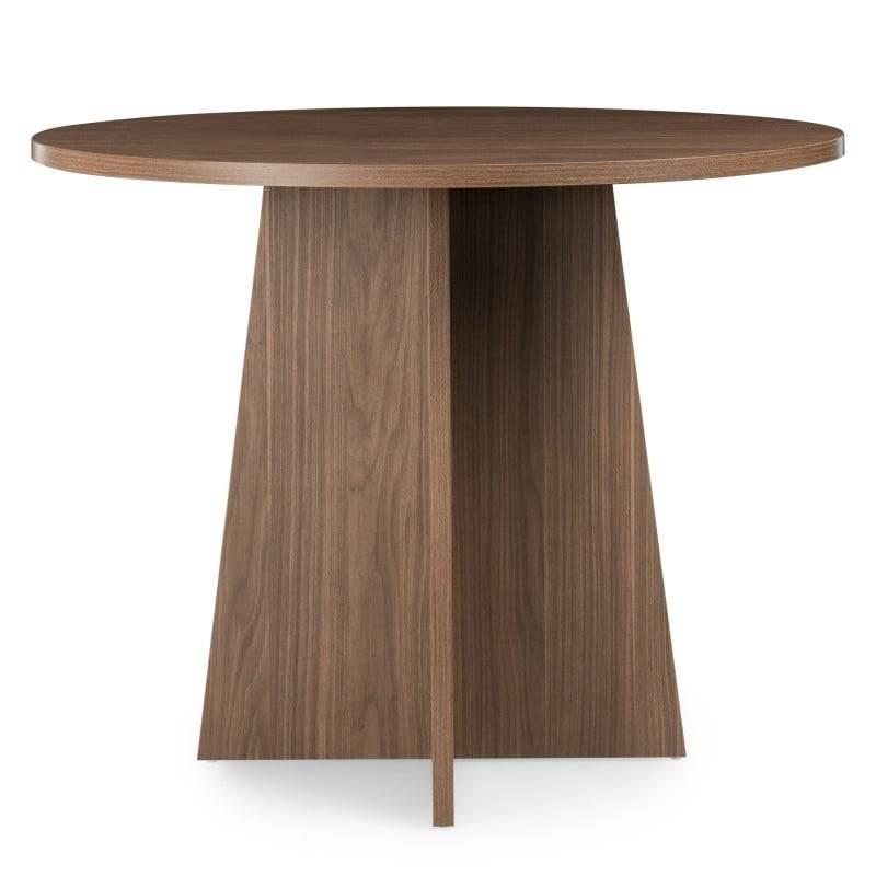 Tavolo da pranzo rotondo ERLOM 100 cm, noce Lincoln