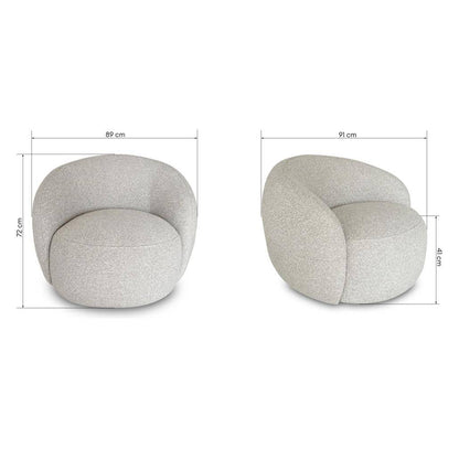 Poltrona Girevole NORA, Beige, Forme Arrotondate