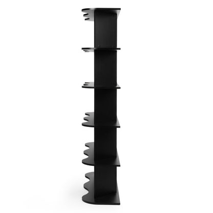 Scaffale RHIO alto nero con bordi ondulati