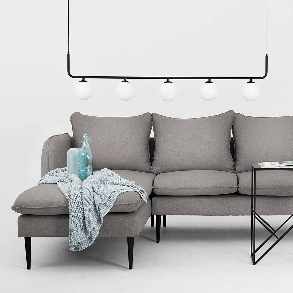 Ecksofa POSH L - Stahl, Schwarz